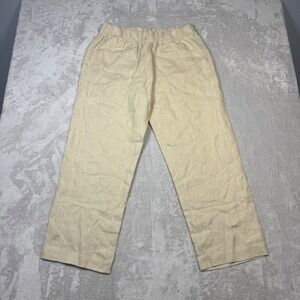 NWOT American Giant Linen Womens Linen Cropped Pull On Buttercream Made in USA